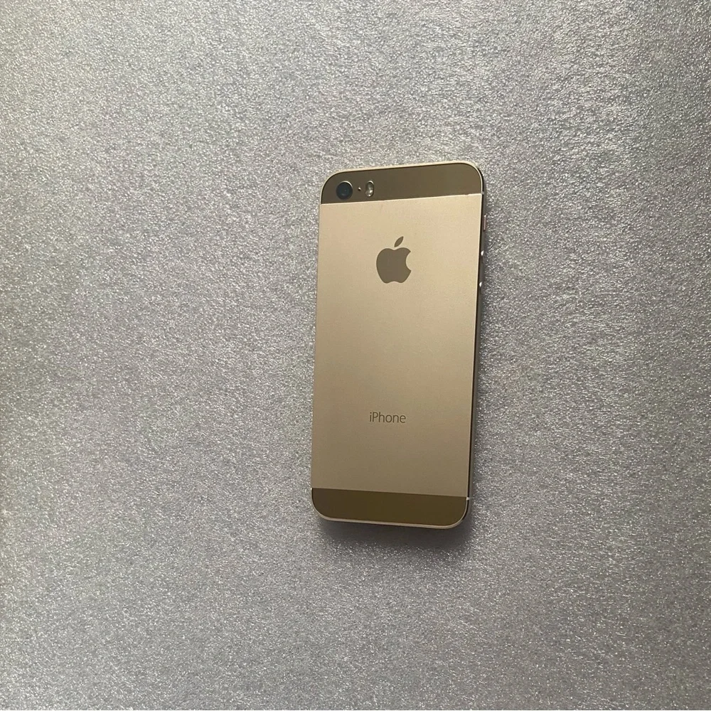 iPhone SE 64GB Custom Mirror Gold Housing + Gold Top /Bottom Glass+White Screen